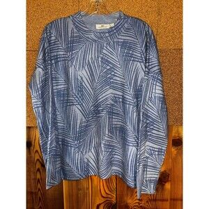 Vineyard vines Pullover Sweater Blue Leaf Design Size M